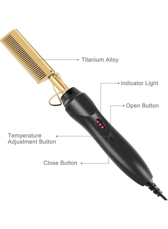 Generic Portable Electric Dual Use Straight Comb Black/Golden  - Image 3