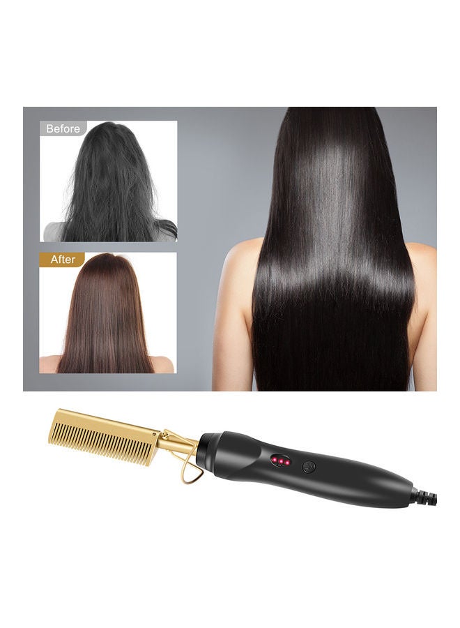 Generic Portable Electric Dual Use Straight Comb Black/Golden  - Image 5