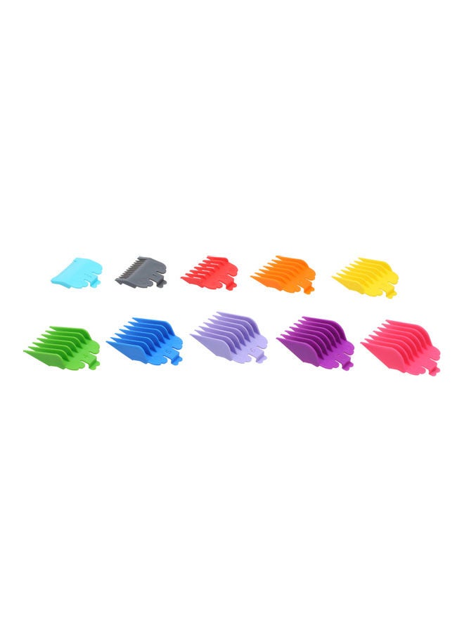 طقم أمشاط قص الشعر مكون من 10 قطع متعدد الألوان - Image 3