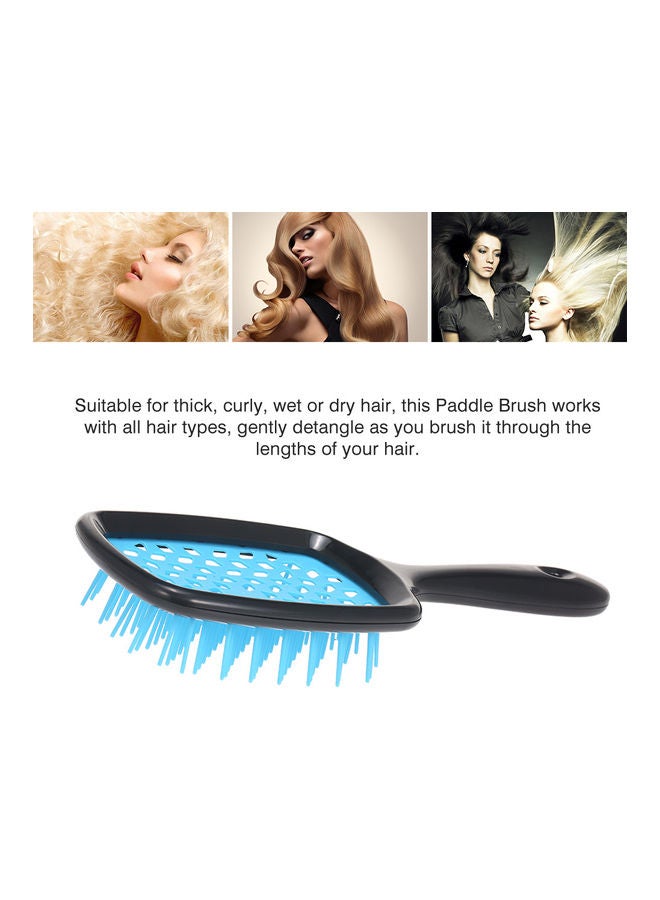 فرشاة شعر بتصميم مجداف مضادة للكهرباء الساكنة أسود/أزرق - Image 2
