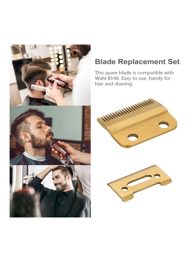 Generic 2-Piece Replacement Hair Clipper Blade Gold - Image 2