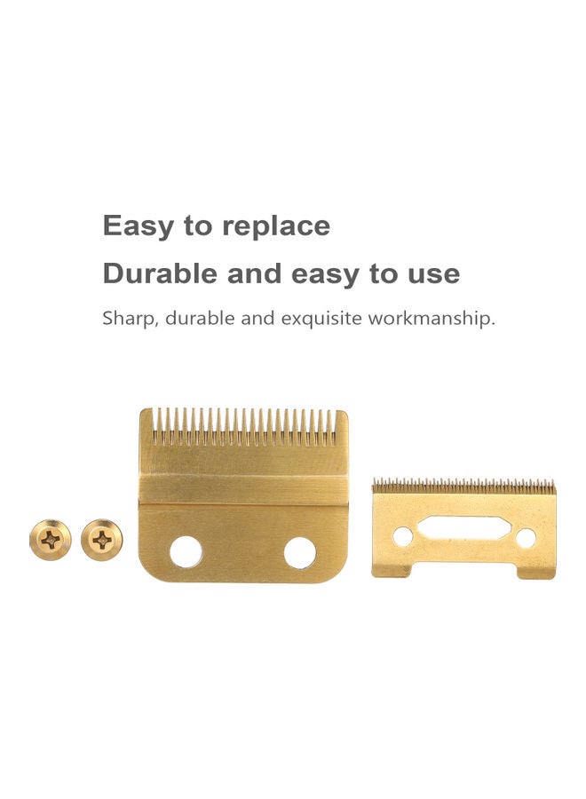 Generic 2-Piece Replacement Hair Clipper Blade Gold - Image 5