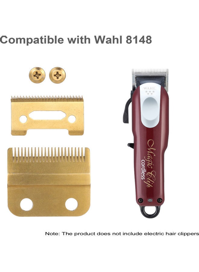 Generic 2-Piece Replacement Hair Clipper Blade Gold - Image 4