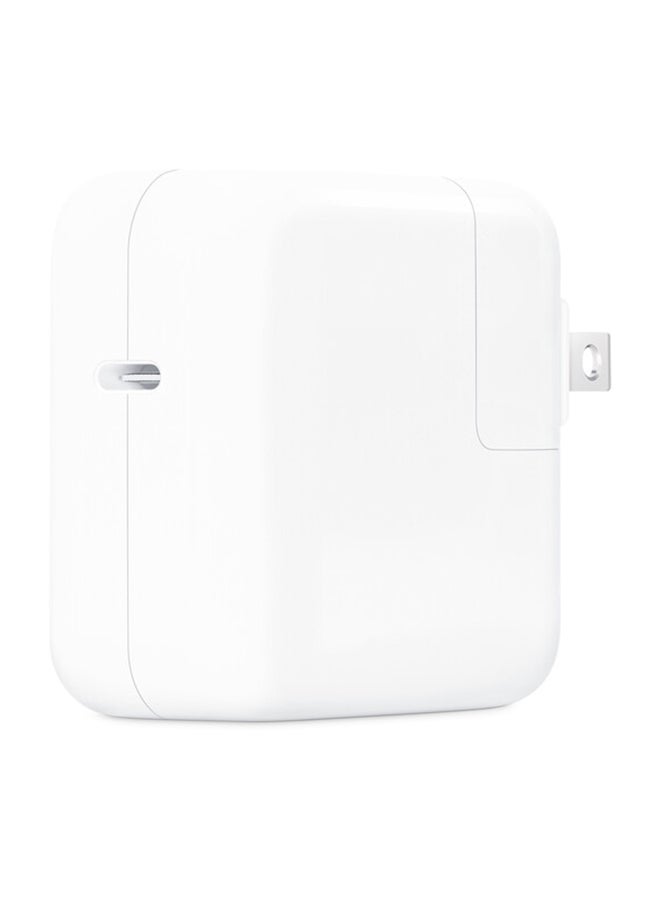 Apple - USB-C 30W 2 Pin Power Adapter White - Image 1