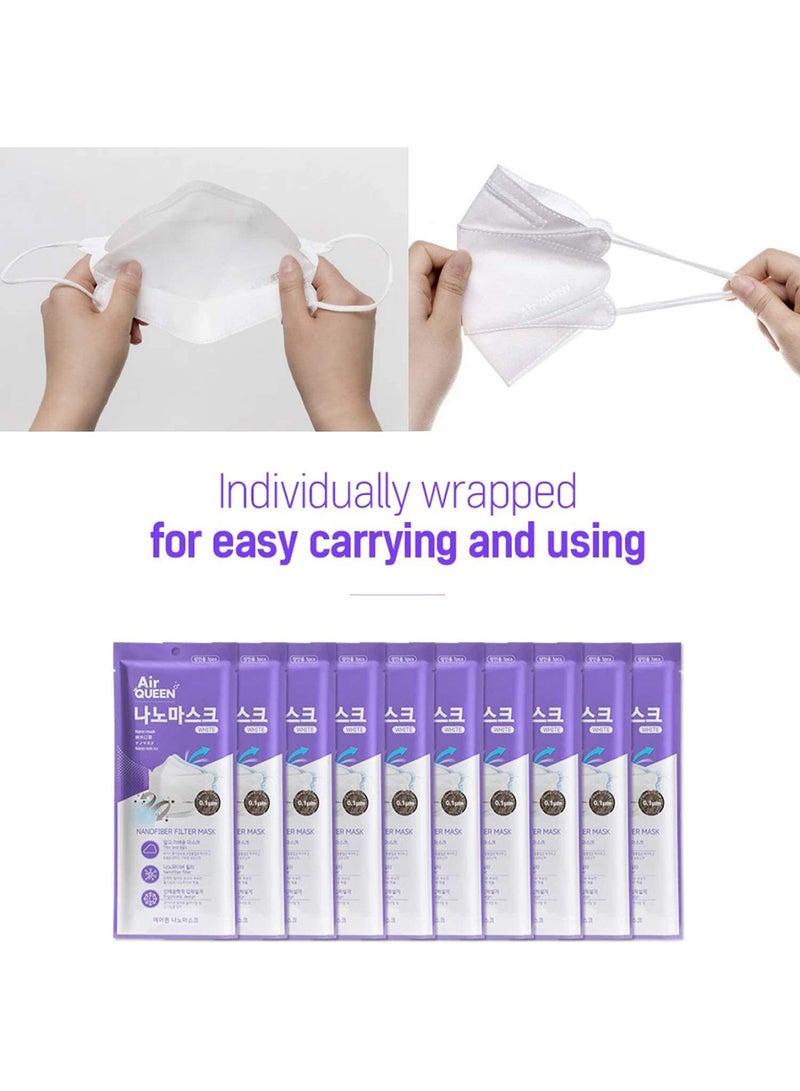 Air QUEEN - Pack of 50 Nano Fiber White Masks For Adults - Image 1