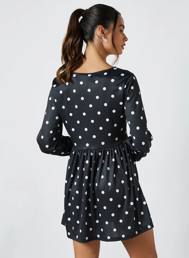 Sivvi x GenM Polka-Dot Jersey Dress Multi