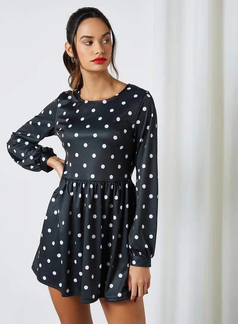 Sivvi x GenM Polka-Dot Jersey Dress Multi
