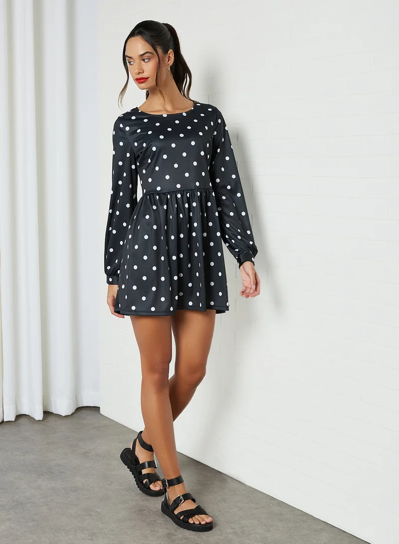 Sivvi x GenM Polka-Dot Jersey Dress Multi