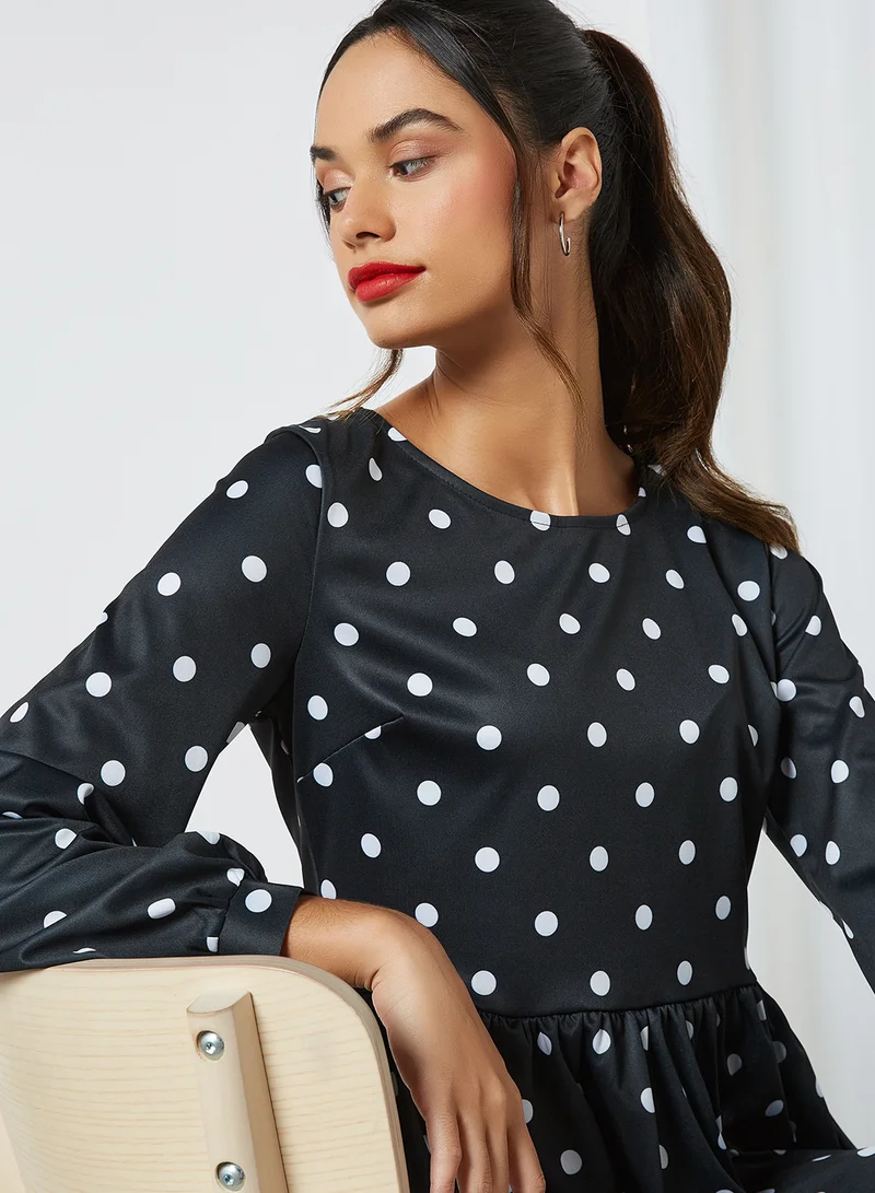 Sivvi x GenM Polka-Dot Jersey Dress Multi