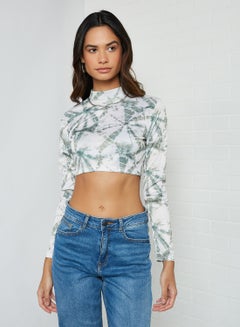 Sivvi x GenM Tie-Dye High Neck Crop Top Multi  - Image 1