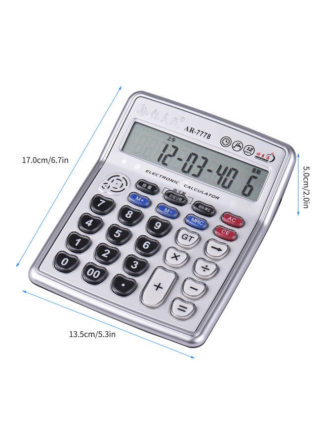 Generic Musical Desktop Calculator Silver  - Image 2