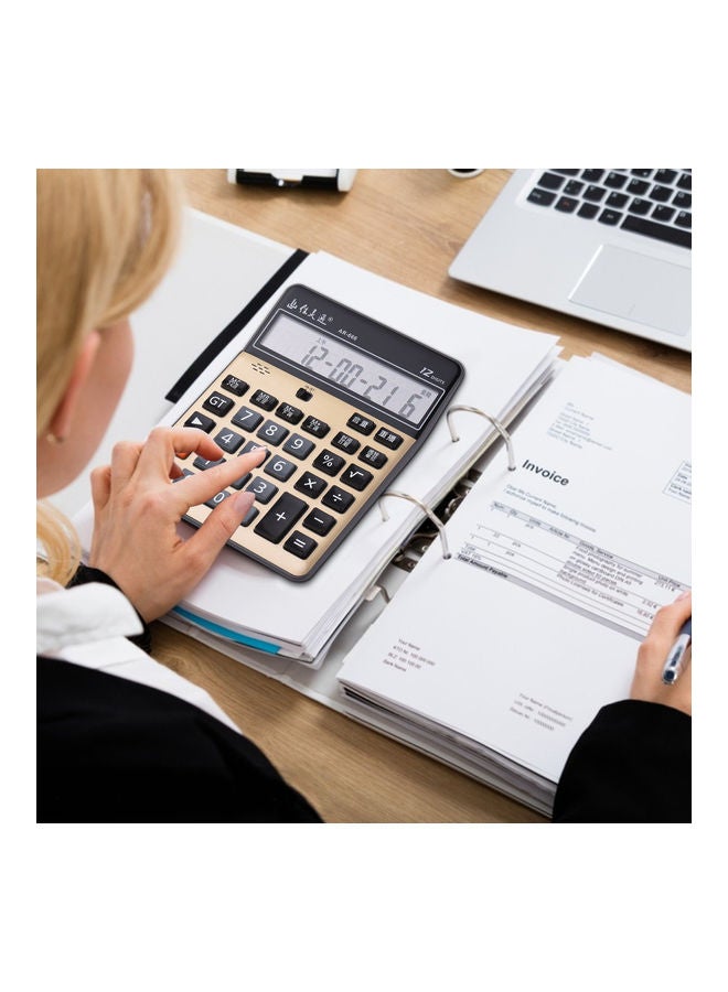 Generic Electronic Calculator Golden/Black  - Image 4