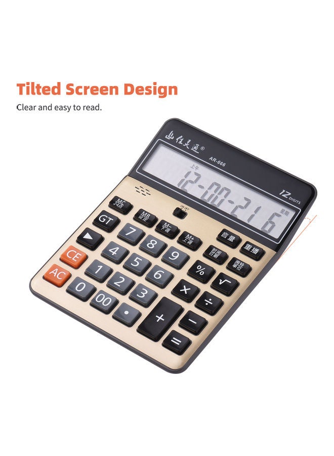 Generic Electronic Calculator Golden/Black  - Image 5