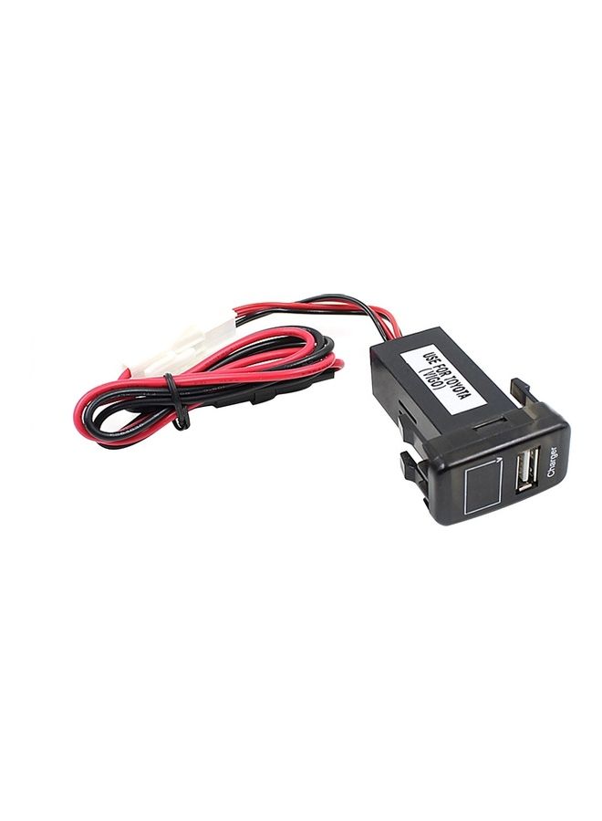 Car DC12V 2.1A USB Charger + Voltmeter for Toyota VIGO Black - Image 2