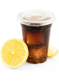 Generic 100-Piece Disposable Plastic Cup with Flat Lid Clear  - Image 3