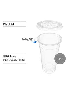 Generic 100-Piece Disposable Plastic Cup with Flat Lid Clear  - Image 5