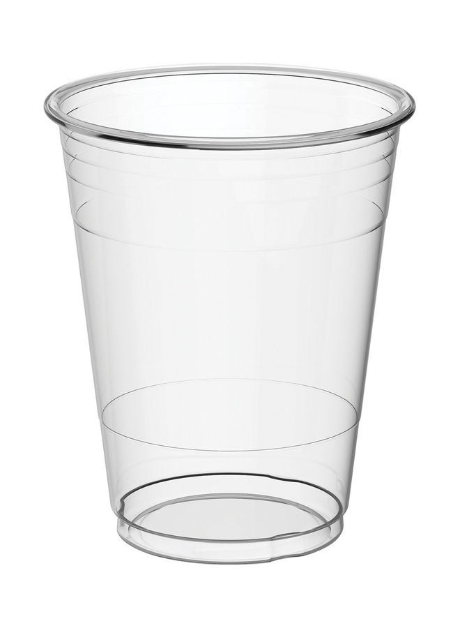 75-Piece Disposable Plastic Cup with Flat Lid Clear - Image 2