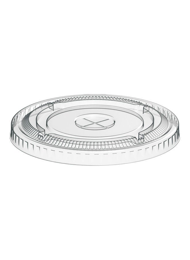 75-Piece Disposable Plastic Cup with Flat Lid Clear - Image 3