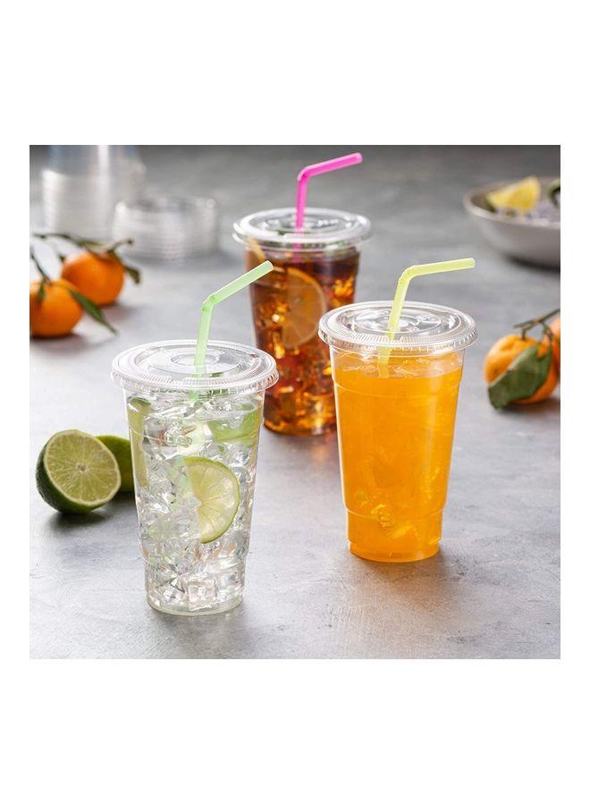 75-Piece Disposable Plastic Cup with Flat Lid Clear - Image 5