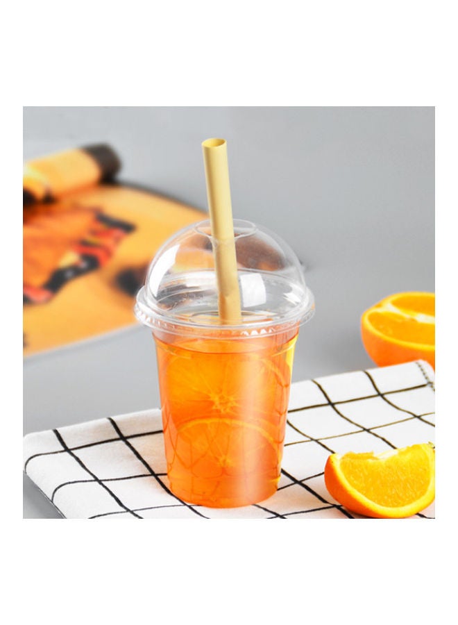 75-Piece Disposable Plastic Cup with Dome Lid Clear - Image 4