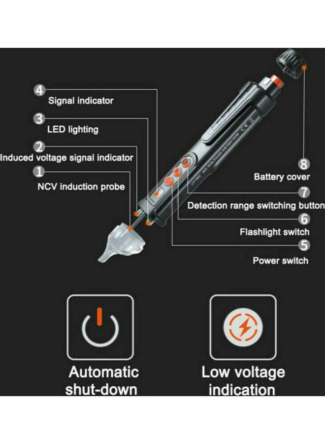 قلم اختبار الجهد أسود/فضي/برتقالي - Image 2