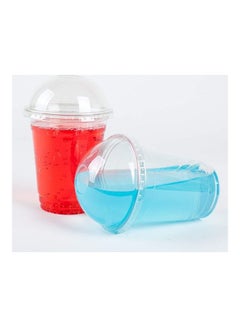 Generic 50-Piece Disposable Plastic Cup with Dome Lid Clear  - Image 3