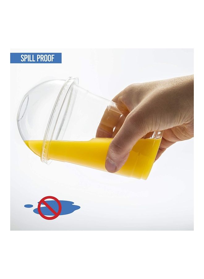 50-Piece Disposable Plastic Cup with Dome Lid Clear  - Image 5