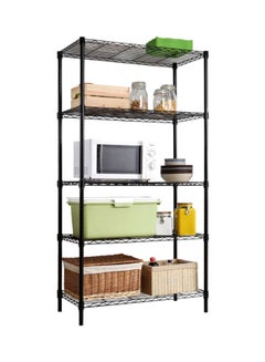 5 Multi-Layer Pot Shelf Black 55x30x16cm