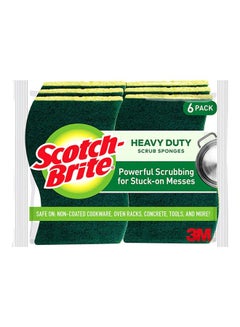 Heavy Duty Multi-Purpose Scrub Sponge Pack of 6 Multicolor 4.4 x 2.6 x 0.7inch
