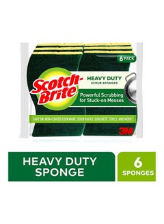 Scotch Brite Heavy Duty Multi-Purpose Scrub Sponge Pack of 6 Multicolor 4.4 x 2.6 x 0.7inch  - Image 2