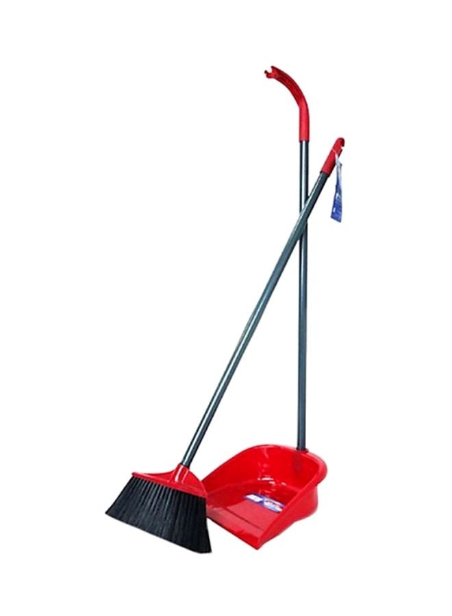 Vileda Plastic Dustpan With Brush Set Red - Image 2
