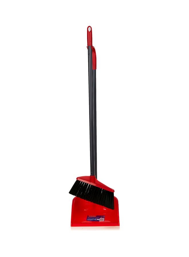 Vileda Plastic Dustpan With Brush Set Red - Image 4