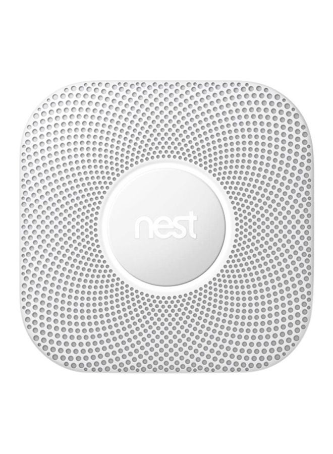 Nest - 2nd Generation Battery-Powered Smoke and Carbon Monoxide Wired Alarm White 5.3 x 5.3 x 1.5inch - Image 1