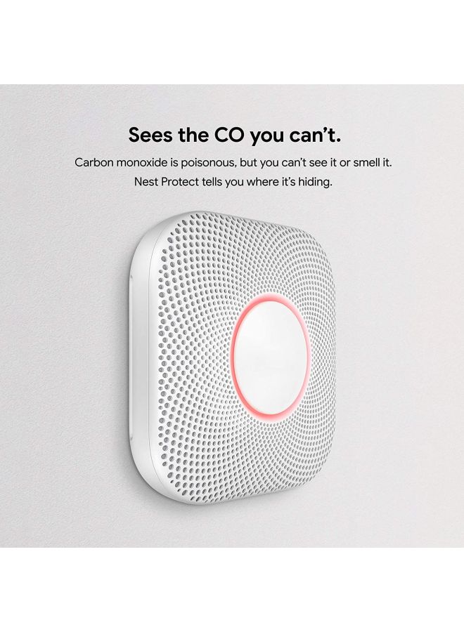 Nest - 2nd Generation Battery-Powered Smoke and Carbon Monoxide Wired Alarm White 5.3 x 5.3 x 1.5inch - Image 1