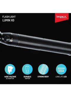 Impex LUMIN X0 5W Cree LED Rechargeable Handheld Flashlight With Sharp And Long Range Beam, Machined Aircraft Aluminum Body Black 113mm  - Image 2