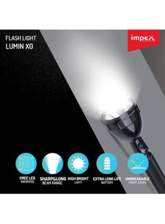 Impex LUMIN X0 5W Cree LED Rechargeable Handheld Flashlight With Sharp And Long Range Beam, Machined Aircraft Aluminum Body Black 113mm  - Image 3