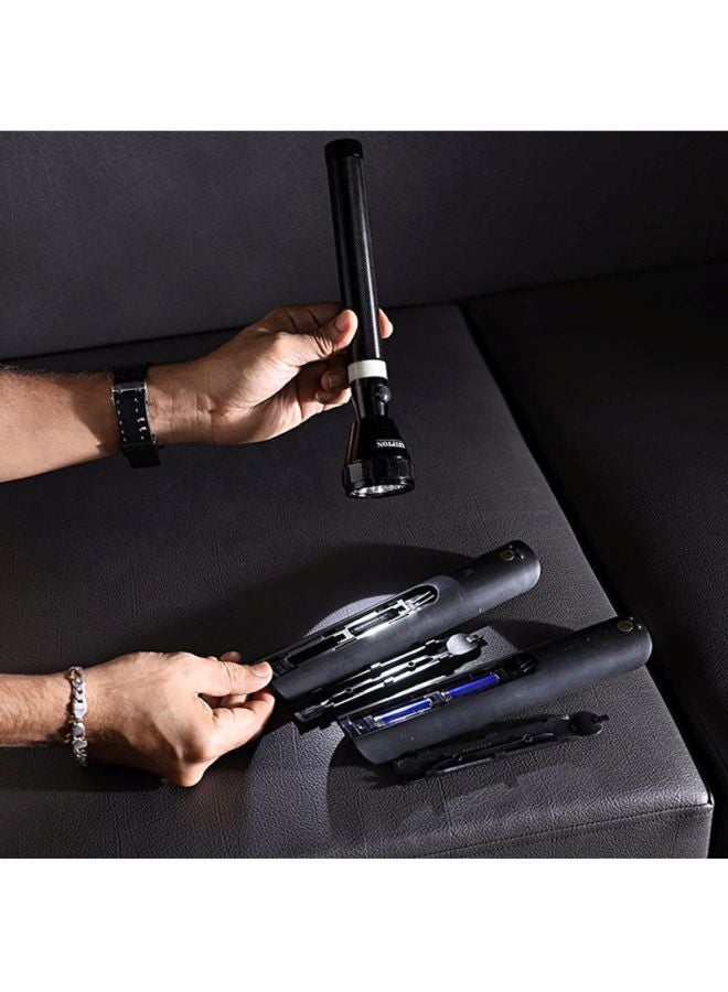 KRYPTON - Rechargeable LED Flashlight, High Power, Super Bright CREE LED Torch Light, USB Charging and Powerful Torch for Camping Hiking Trekking Black - Image 1