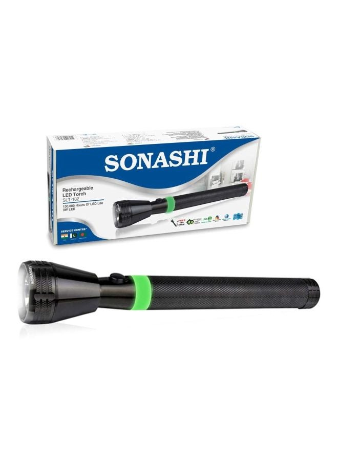 SONASHI Rechargeable LED Torch with Hyper Bright LED Light  Chargeable Battery with Continuous Working of 3 Hours  Portable and Compact Torch with Long Range of 1KM 25cm SLT-181 Black 25cm  - Image 2