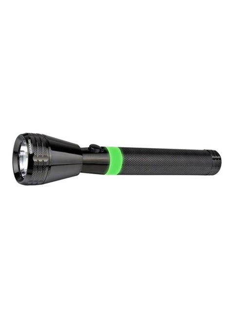 Rechargeable LED Torch with Hyper Bright LED Light  Chargeable Battery with Continuous Working of 3 Hours  Portable and Compact Torch with Long Range of 1KM 25cm SLT-181 Black 25cm