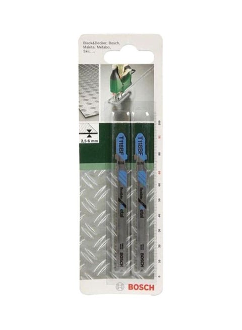 2-Piece Jigsaw Blade Set Silver/Blue