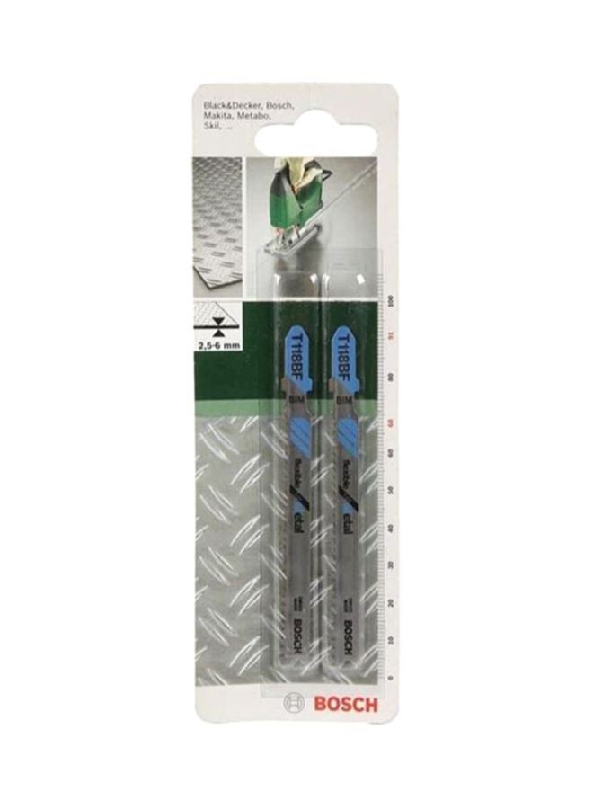 2-Piece Jigsaw Blade Set Silver/Blue