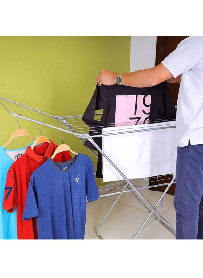 Royalford - Metal Clothes Dryer, Large Folding Clothes Airer - Laundry Durable Metal Drying Rack Multifunctional Air Dryer Silver 105x94cm - Image 1