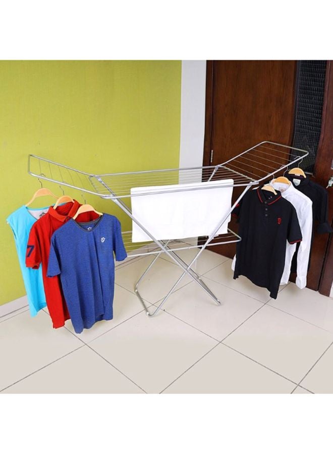 Royalford - Metal Clothes Dryer, Large Folding Clothes Airer - Laundry Durable Metal Drying Rack Multifunctional Air Dryer Silver 105x94cm - Image 1