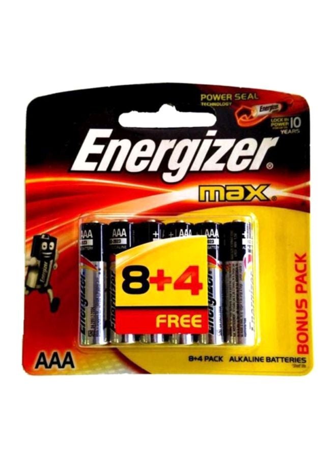 Energizer 12-Piece Max AAA Battery Set Black/Silver - Image 2
