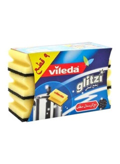Vileda 9-Piece Glitzi Dish Washing Sponge Yellow 10grams  - Image 1