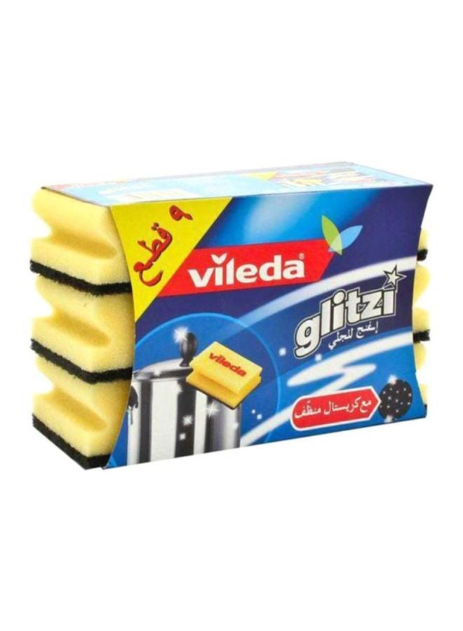 فيليدا مجموعة إسفنجات جليتزي لغسل الأطباق، 9 قطع أصفر 10جرام  - Image 1