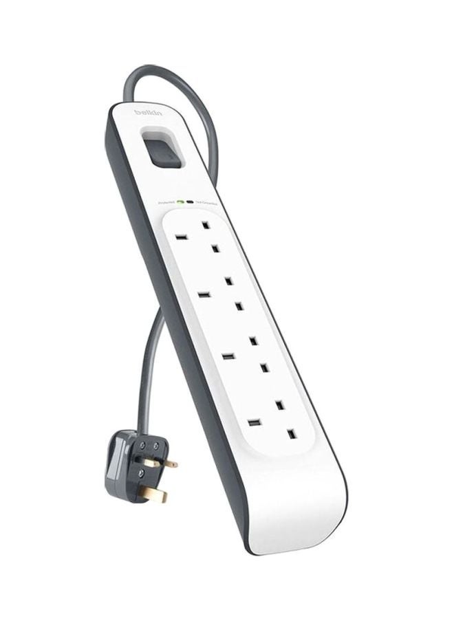 belkin - Surge Master 4-Slot Extension Cord White/Black 2meter - Image 1