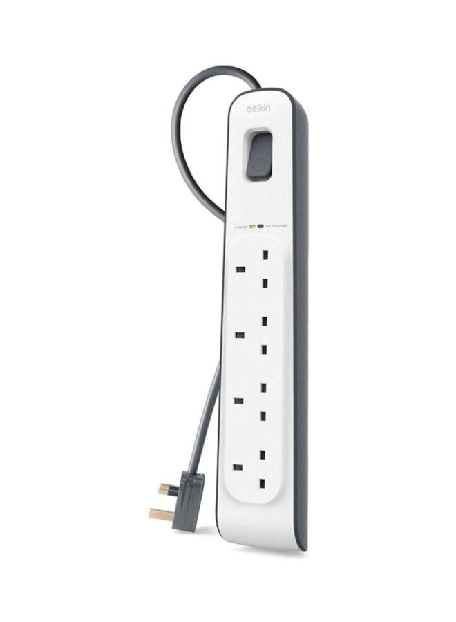 belkin - Surge Master 4-Slot Extension Cord White/Black 2meter - Image 1