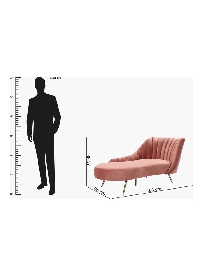 Home Box - Melrose Chaise Lounge Pink 89 x 188 x 95cm - Image 1