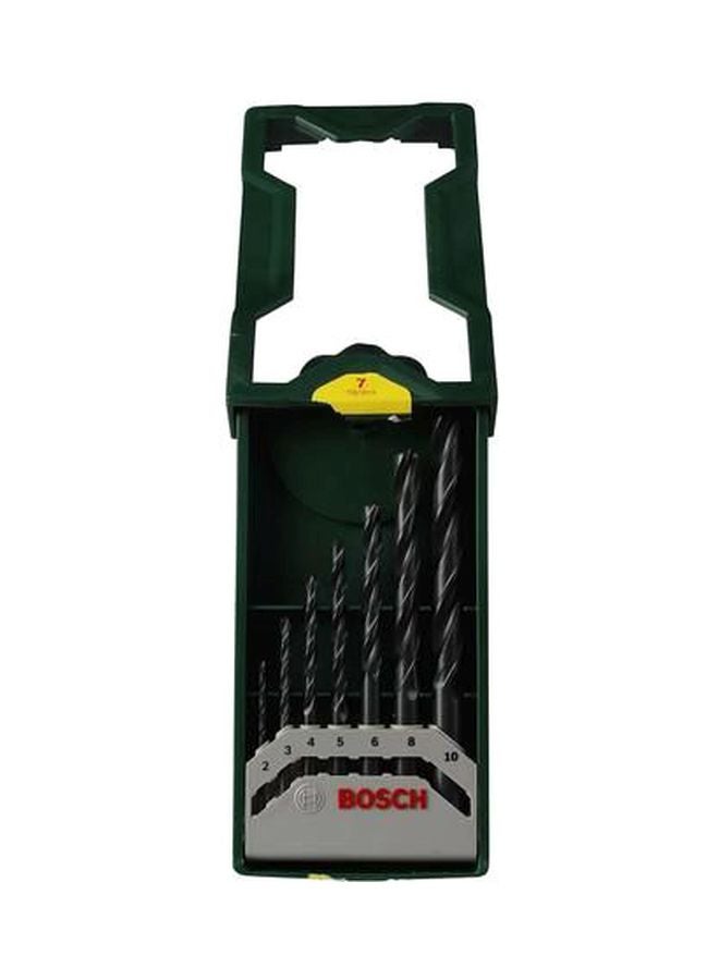 7-Piece Mini X Line Drill Bit Set Silver 2, 3, 4, 5, 6, 8, 10